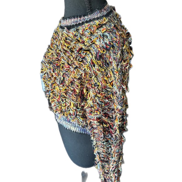 Kimchi Blue Womens XS Cropped Loop Knit Shag Sweater Multicolor Made in UK - Picture 4 of 5
